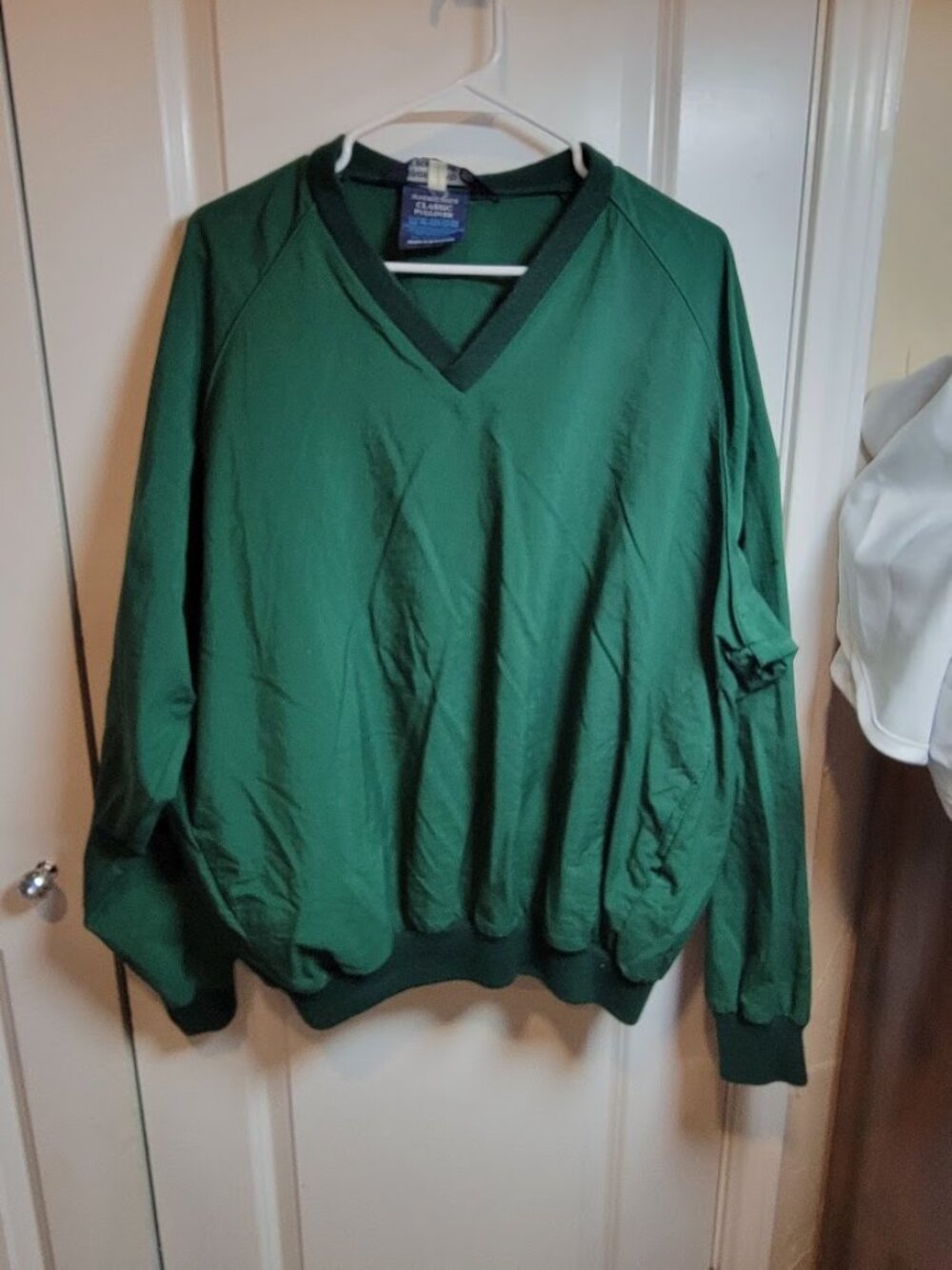 Vintage Sunderland of Scotland Green Golf Windbreaker Pullover Men's XL V Neck
